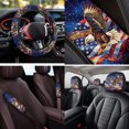 thumbnail image 4 of XYZCANDO Flag Eagle 14 Pack Car Seat Covers Full Set Steering Wheel Cover Auto Center Console Pad Seat Belt Pads Headrest Covers Cup Coasters for Most Cars SUVs Sedans, 4 of 7