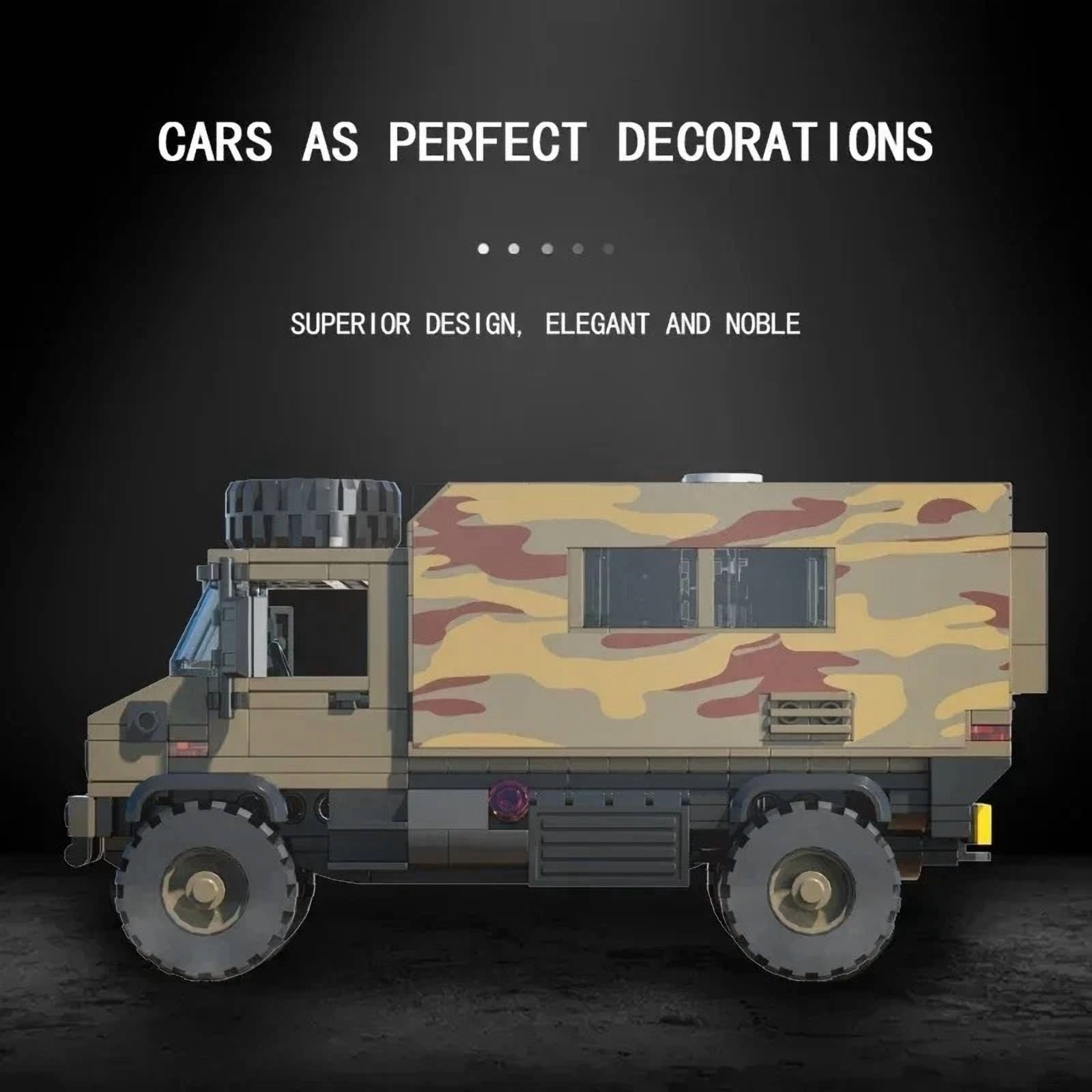 Remocguys Army Truck Building Set Military Car Toys for Adults Compatible with Lego Cars 648 Pcs