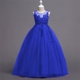 thumbnail image 4 of BRGZLK Flower Girl Maxi Dress Summer 2026 Solid Color Sleeveless Round Neck Tulle Dresses Wedding Guest Birthday Party Princess Gown Blue 13-14 Years, 4 of 5