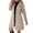 Khaki, variant on Plus Size Long Trench Coat With Notched Lapel Slim Fit Breasted Winter Blend Overcoat For Fashionable LadiesBlackL