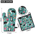 thumbnail image 6 of Border Collie Dog and Flower Florals Kitchen Oven Mitt and Pot Holder Sets 2 Pcs for Baking, Cooking and Grilling, Heat Resistant Up To 392 °F, 6 of 7