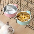 thumbnail image 4 of Dog Crate Water Sculpted Piece Stainless Steel Hanging Kennel Pet Water Sculpted Piece for Dog Crates Spill Proof Dog and Water Sculpted Piece Set Taupe Single Pack, 4 of 6