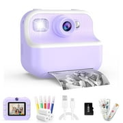 Soda Candy Kids Camera Instant Print for Boys and Girls, 1080P HD Dual-Lens Selfie Digital Camera with 3 Print Paper & 32G Card, Christmas Birthday Gifts Toys for Toddler Age 3-16 Years Old