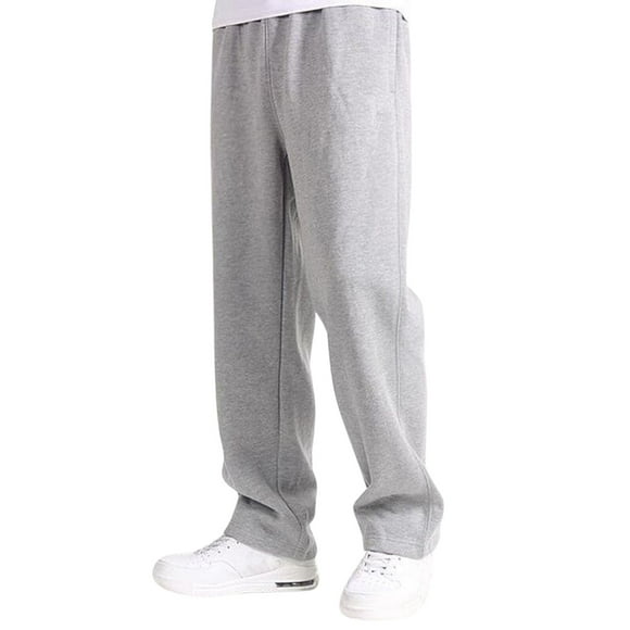 Ediodpoh Men's Casual Straight Pants Trend Youth Warm Loose Pants Men’s Pants Grey M