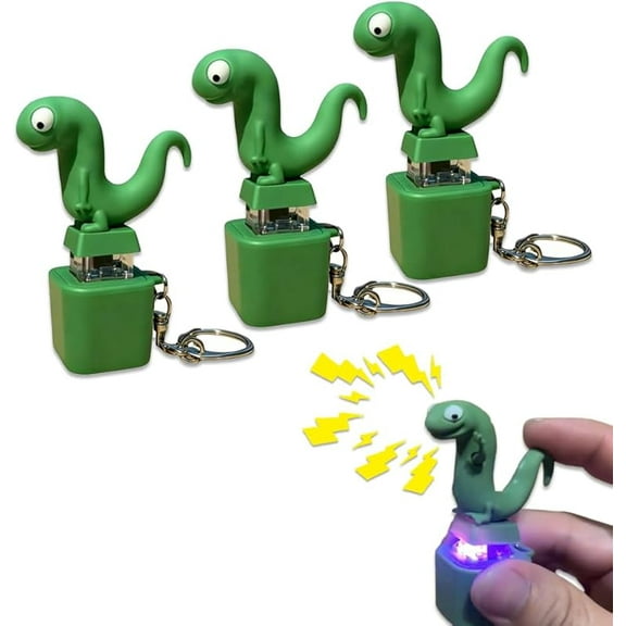 Wrongduck Lizard Keychain Sound Toy, 2025 New Rechargeable Keyboard Clicker Lizard Fidget Toy with Colorful LED Lights, Stress Relief Sensory Keychain Gift for Adults and Teens