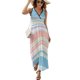 thumbnail image 1 of Vestido Largo Sin Mangas Para Mujer, Watercolor Stripes Traje Informal Para Cumpleaños, Verano, 1 of 5