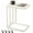 Cream White, variant on End Table, C Shaped TV Tray with Metal Frame Rolling Casters, Industrial Side Table for Living Room Bedroom, 19.7 x 13.8 x 23.6 Inches, Greige and Black