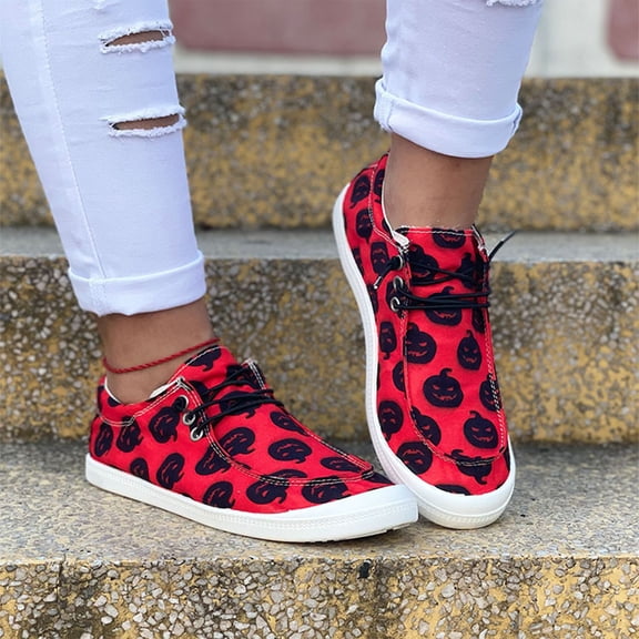 Willtoo Women Halloween Low Top Canvas Sneakers