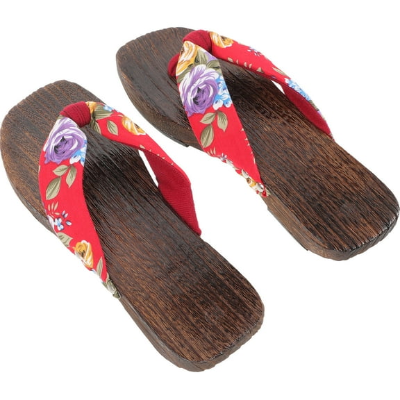 Raindrops 1 Pair of Japanese Wooden Clogs Slippers Delicate Sandals Women Shoes Daily Clogs(38)