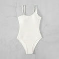 thumbnail image 4 of One Piece Swimsuit for Women Solid Color Modest Low Back Bathing Suit Adjustable Strap Spa Beach Swimwear (XL, White), 4 of 7