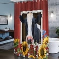 thumbnail image 6 of Cow Sunflowers Shower Curtain, Blue Yellow Flower Bee Farms Animal Oil Painting Waterproof Shower Curtain Set with 12 Hooks Lightweight Bath Curtains Fabric Bathroom Decor 72x72 Inches, 6 of 9