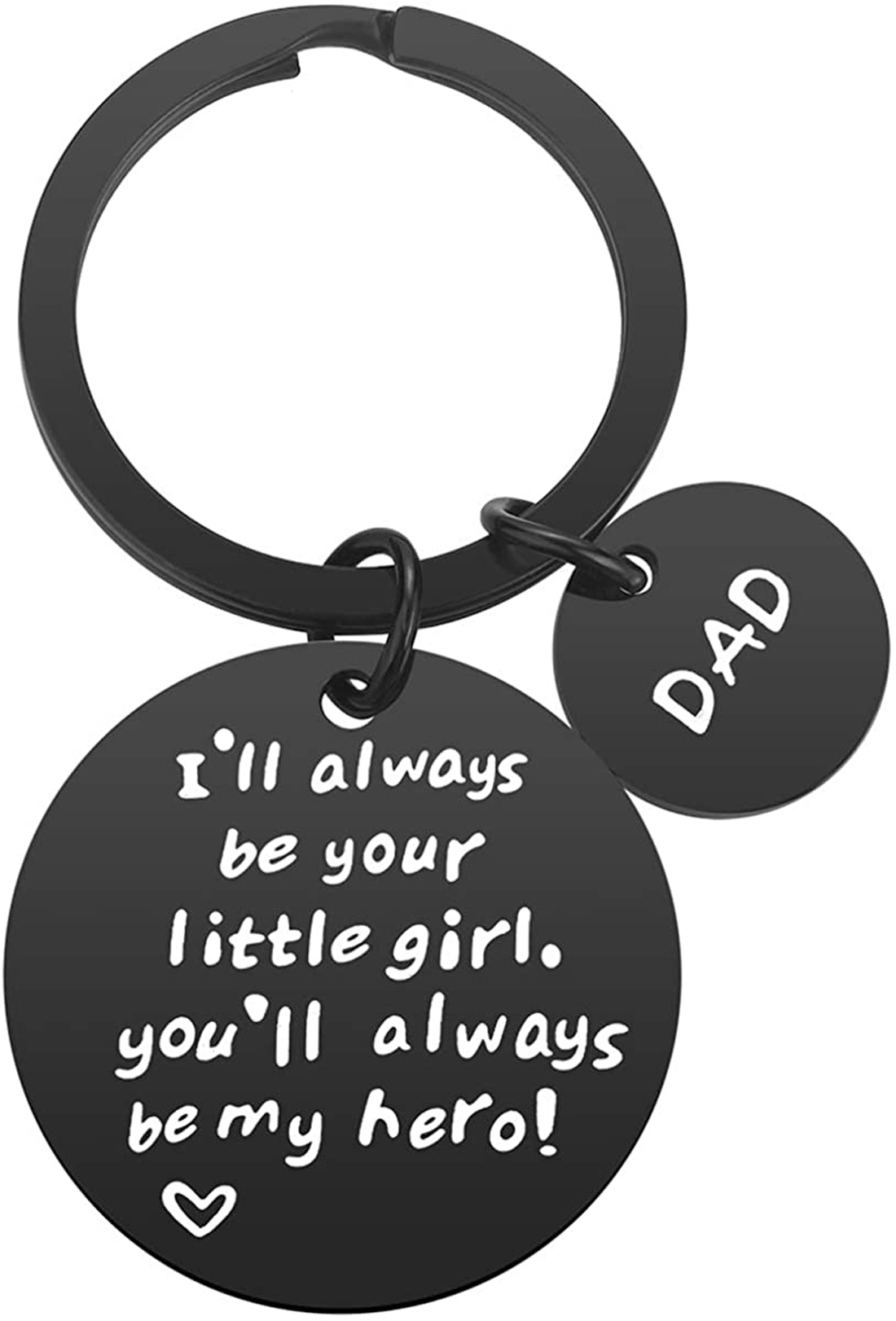 Dad Keychain Gift for Dad Father Gifts from Daughter Black Dad Keychain