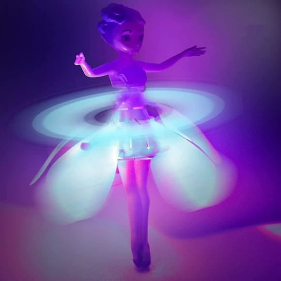 Flying fairy, flying princess doll, magic infrared induction control toy, magic flying fairy toy girls toys gifts purple Purple