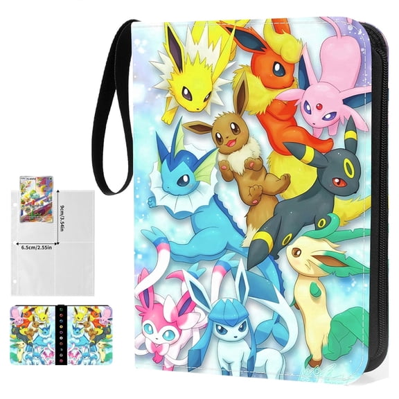 KENDINHF Trading Card Binder 3-Ring Zipper 400 Pockets PU Leather