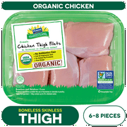 Perdue Harvestland, Organic, Fresh Boneless Skinless Chicken Thighs, 1-2.5 lb. Tray