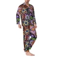 thumbnail image 3 of Kll Vintage Floral Sleepwear Mens Flannel Pajamas,Long Cotton Pj Set, 3 of 9