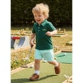 thumbnail image 5 of BemeyourBBs Kids Toddler Baby Boys Golf Outfit Short Sleeve Golf Embroidery Collared Shirt Tops with Plaid Shorts Set Toddler Baby Boys Summer Clothes, 5 of 9