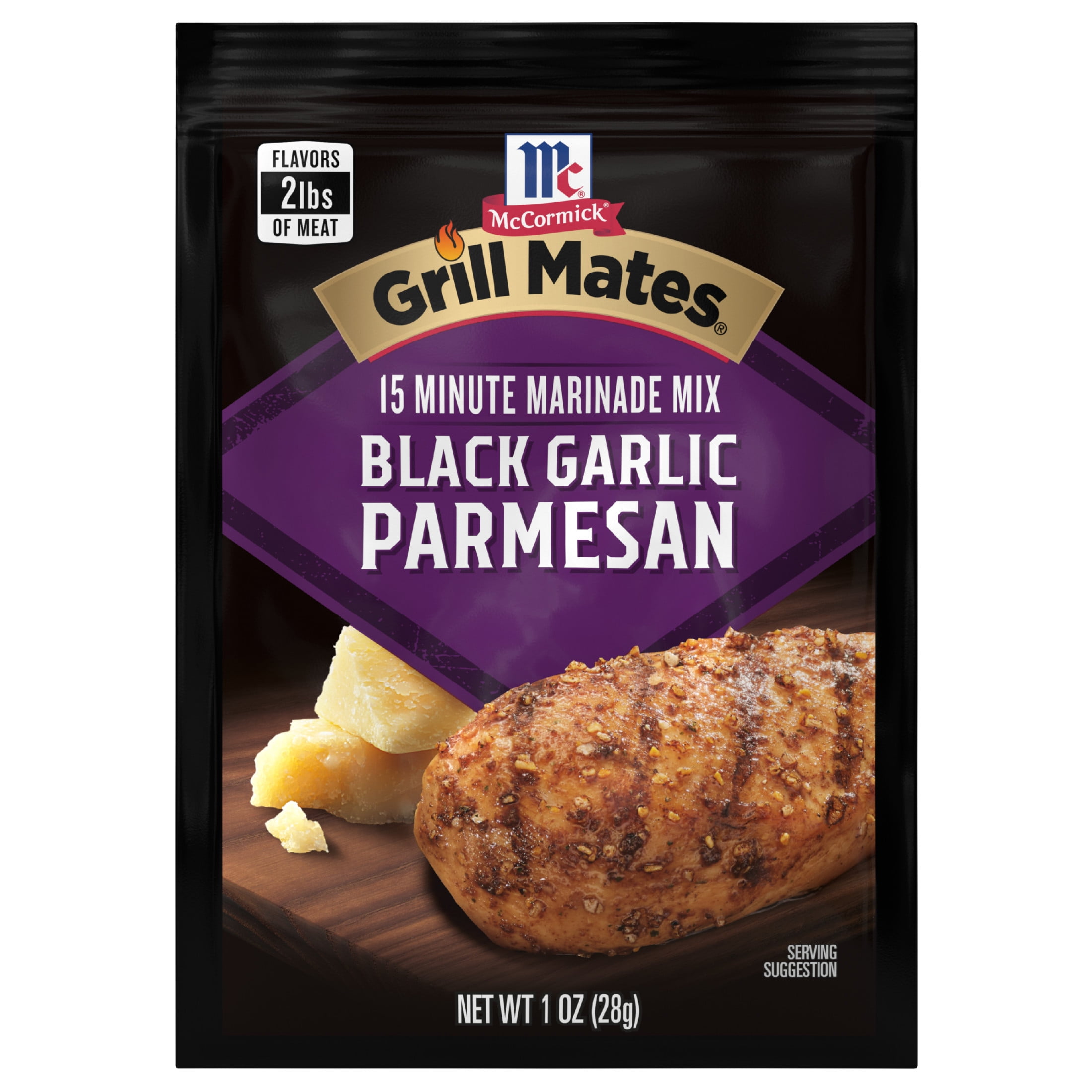 (7 pack) McCormick GRILL MATES Black Garlic Parmesan Marinade Mix, 1.0 oz Packet