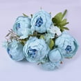 Vintage Artificial Peony Silk Flowers Bouquet for Wedding Party Office ...