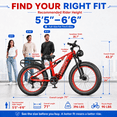 thumbnail image 4 of EOEOTWO 26"x4.0 Fat Tire Electric Bike for Adults, 750W Motor 48V 17.5Ah Battery, Full Suspension Mountain Ebike, 28 MPH Fast E-Bike 60 miles Pedal Assist, UL 2849 Certified, 4 of 10