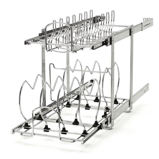 Organizador de armario Rev-A-Shelf de 2 niveles y 12 para ollas, sartenes y tapa