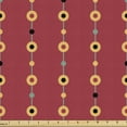 thumbnail image 1 of Cultural Fabric by the Yard, Abstract Circles Shapes with Folk Beads Like Shapes on Vertical Stripes, Decorative Upholstery Fabric for Sofas Home Accents, 3 Yards, Vermilion Multicolor by Ambesonne, 1 of 4
