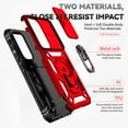 thumbnail image 6 of Allytech Galaxy S23 FE Case with Camera Lens Protector, Rugged Hybrid Shockproof Ring Holder Stand Full Body Protective Phone Case Cover for Samsung Galaxy S23 FE 6.4" - Red, 6 of 8