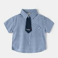 thumbnail image 2 of JIAYUE Boys Polo Shirt Turndown Collar Summer Casual Soft Youth Plaid Breasted Short Sleeve (2 12 Years Old) Trendy Children Tops, 2 of 6
