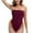 Red, variant on One Piece Swimsuit for Teens Women Solid Color Swimsuit One Piece Swimwear Side Tie Bathing Suit Backless Strap Bikini Swimsuit