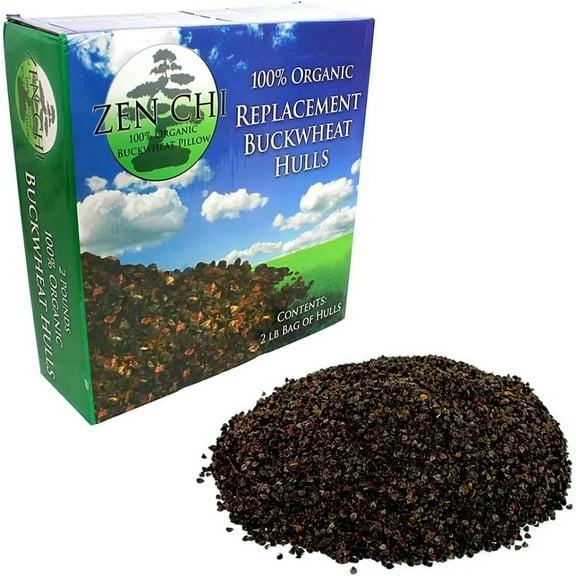 Buckwheat Pillow Replacement Hulls: Zen Chi 100% Organic Premium Buckwheat Hulls - 2 Lb Refill Bag