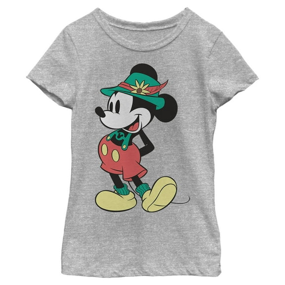 Girls Mickey & Friends German Oktoberfest Lederhosen T Shirt