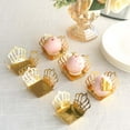 Efavormart 50 Pack Mini Metallic Gold Crown Truffle Cup Dessert Liners ...