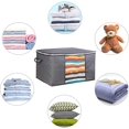 thumbnail image 3 of Bolsa De Almacenamiento Grande De 4 Piezas, Almacenamiento De Ropa Plegable con Cremallera Duradera Y Asa Bolsa De Almacenamiento De Tela No Tejida Debajo De La Cama,Gris, 3 of 3