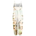 thumbnail image 7 of ITSAME Easter Toddler Girls Jumpsuit, Sleeveless Spaghetti Strap Cute Bunny Print Holiday Fashion Romper Beige 4T, 7 of 7