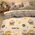 thumbnail image 1 of Korean Ins Black Flower Bedding Set Girl Orange Princess Style Sheet Cover Trellis Polyester Soft Bedclothes For Gitls Gift, 1 of 1