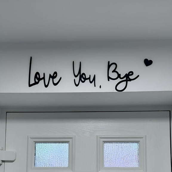 XIBUFE "Love You Bye" Wooden Sign - Family Wall Art for Above Door with Glue Points