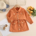 thumbnail image 5 of AherBiu Baby Girls' Clothing Sets Fall Long Sleeve Button down Shirts with Mini Skirts Casual Trendy Kid Outfits, 5 of 5
