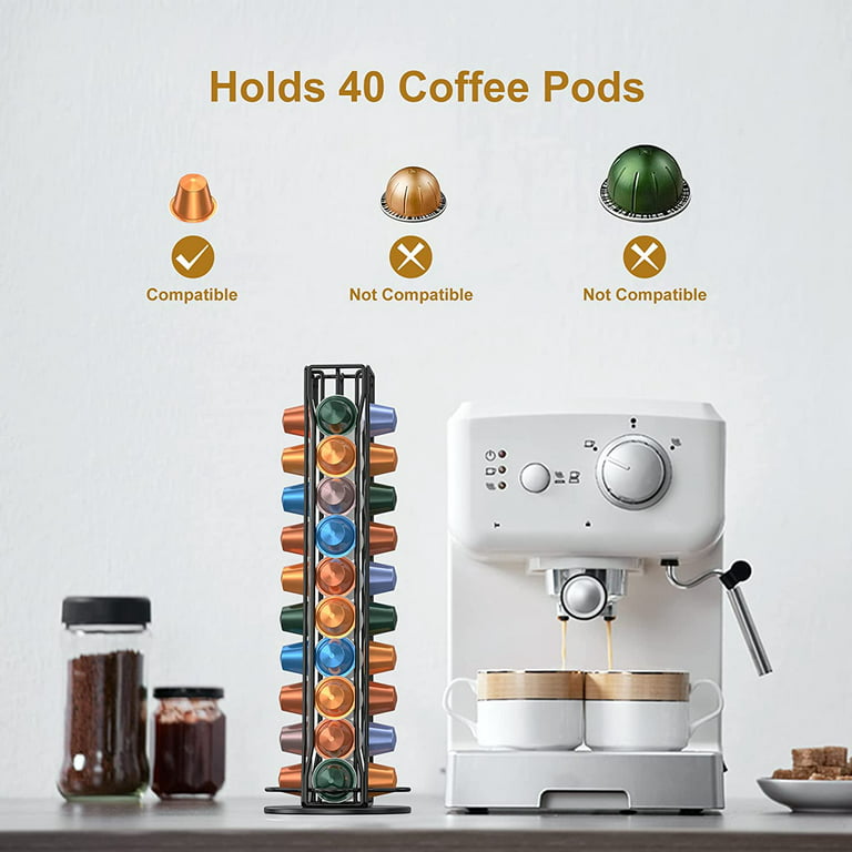 Heyrelda Coffee Pod Holder Acrylic K Cup Holder Organizer for Nespresso  Vertuoline Capsules, Tea Bag, Sugar Packets, Coffee Capsule Storage  Organizer