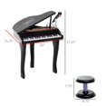 thumbnail image 2 of Black 37-Key Mini Electronic Piano Keyboard Set with Microphone & Stool - Musical Toy for Early Learning & Play - Compact Design, ABS Material, Adjustable Volume, 2 of 7