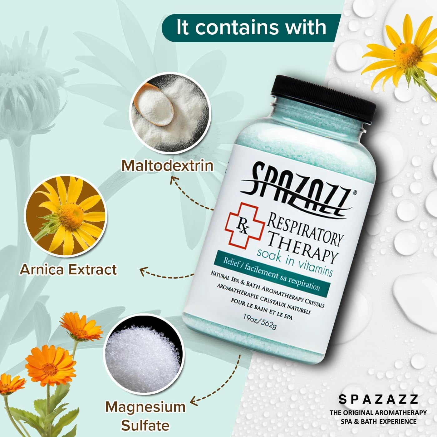 Spazazz Aromatherapy Spa and Bath Crystals - Respiratory Therapy (2 Pack)