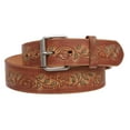 thumbnail image 2 of 1 1/2" Snap On Floral Tree Engraving Oil Tanned Vintage Full Grain Leather Belt, 2 of 4