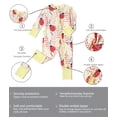thumbnail image 3 of QEFJNO Bamboo Viscose Baby Girls One-Piece Footies Pajamas, Zipper Romper with Mitten, Footless Sleepers - Ladybug, 3 of 8