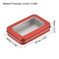thumbnail image 2 of Uxcell Metal Tin Box, 3.43" x 2.36" x 0.71" Tinplate Storage Containers with Clear Lids, Red, 2 of 5