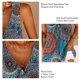thumbnail image 4 of Top sin mangas con estampado frontal con botones Cuello en V Suelto Casual Suave Colorido Sin mangas Top floral para verano Azul M, 4 of 5