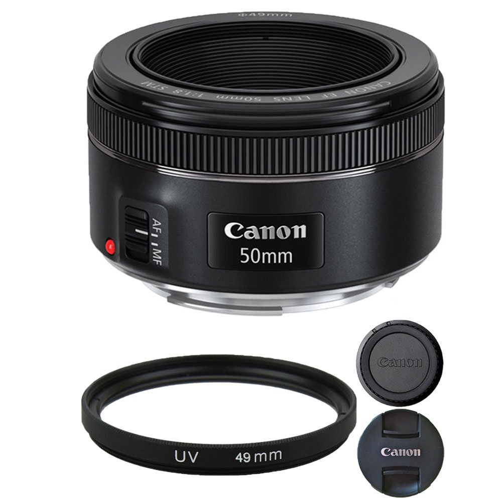Canon EF 50mm f/1.8 STM Lens with 49mm UV Filter