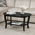 thumbnail image 2 of Pemberly Row Oval Coffee Table with Shelf in Black Wood Finish, 2 of 5