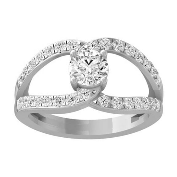 Araiya Fine Jewelry Sterling Silver Round-shape Diamond Eternity Band Ring (1 Cttw, I-J Color, I2-I3 Clarity) Size 10