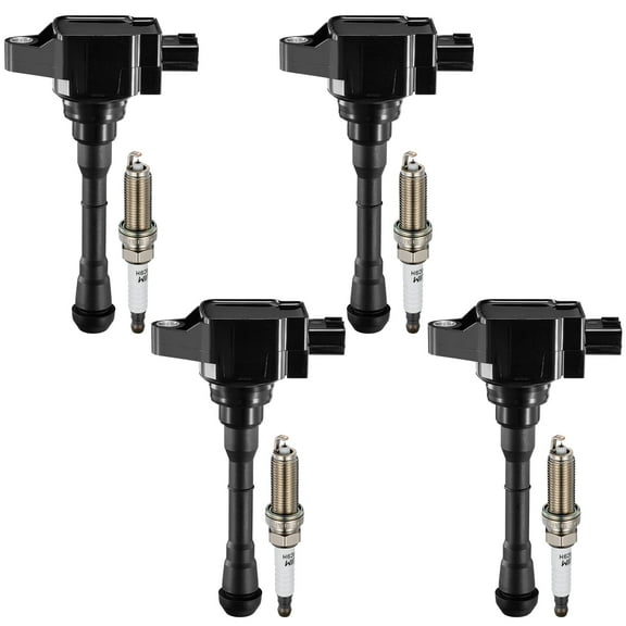SPEEDWOW Ignition Coil Pack UF659 and Iridium Spark Plugs 91215 Compatible with Nissan Juke 2011-2017 1.6L L4 Replacement for GN10614 1788535 C1807 XP5683,Set of 4