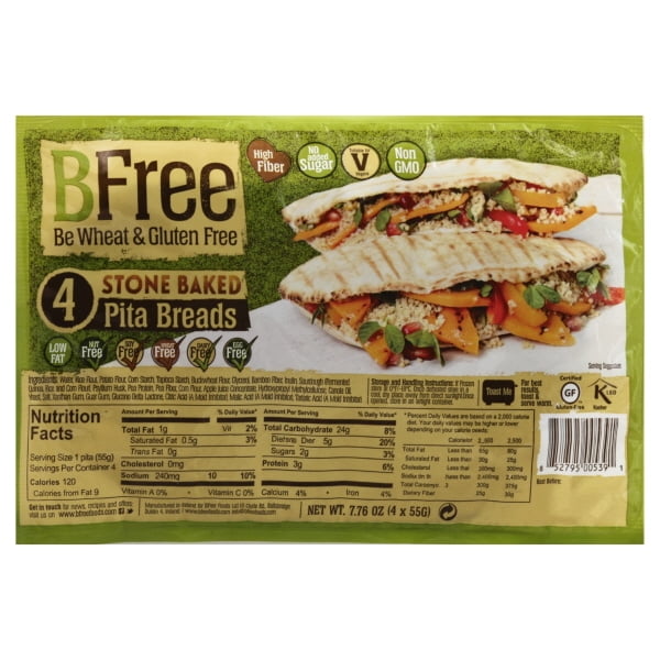 Bfree Gluten Free Pita Breads, Vegan, Nut Free, Egg Free, Dairy Free