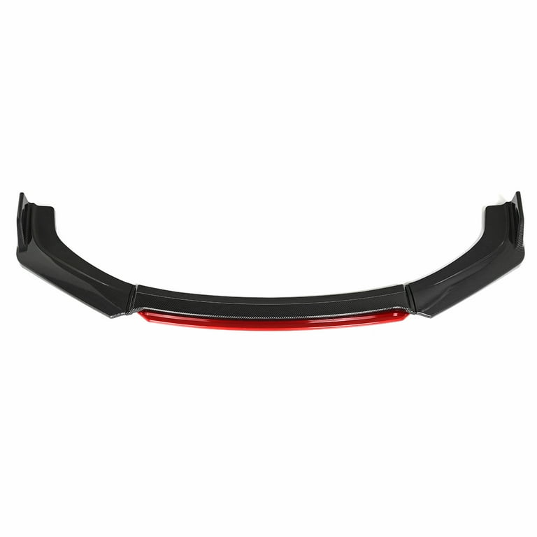 Universal Front Bumper Lip Body Kit, Black &Red ABS Front Spoiler Front  Bumper Lip Splitter Body Kit with 11”-13“ Red Strut Rods